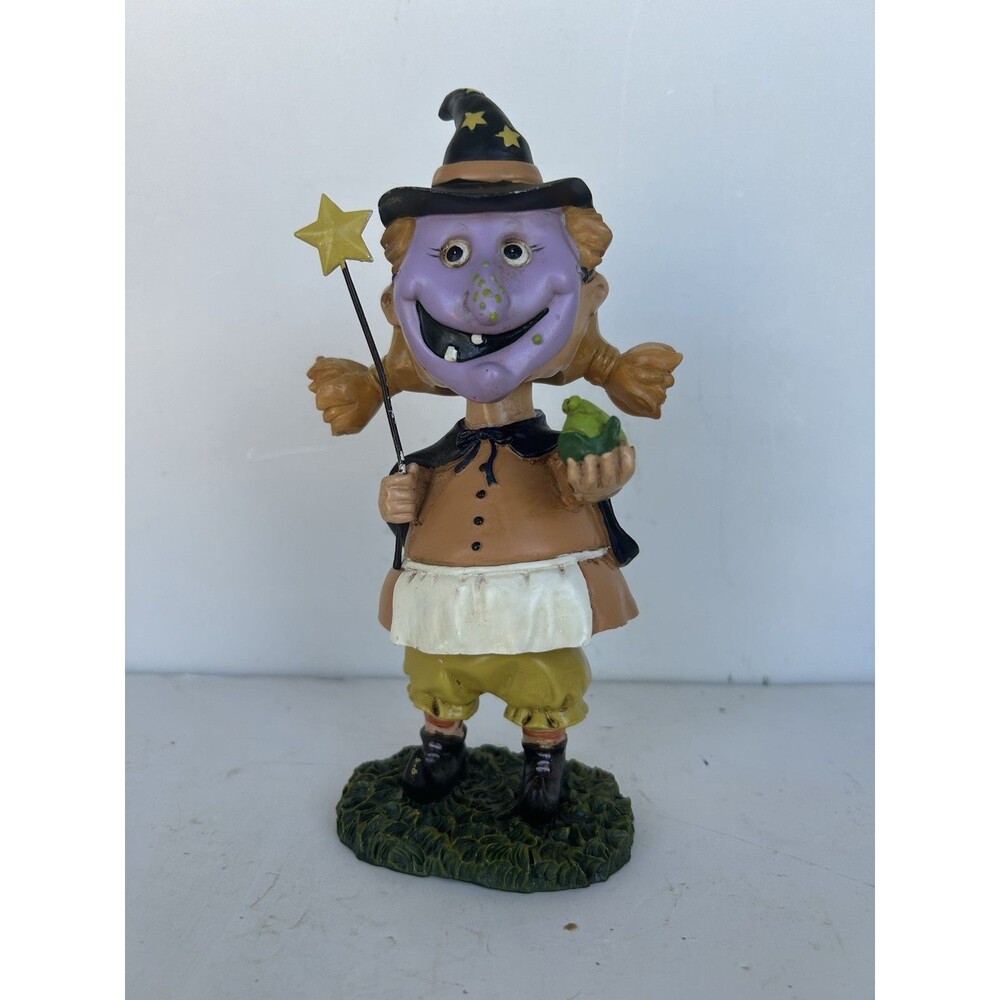 Vintage Pottery Barn Halloween Witch Trick or Treater Bobblehead 7.5” Rare